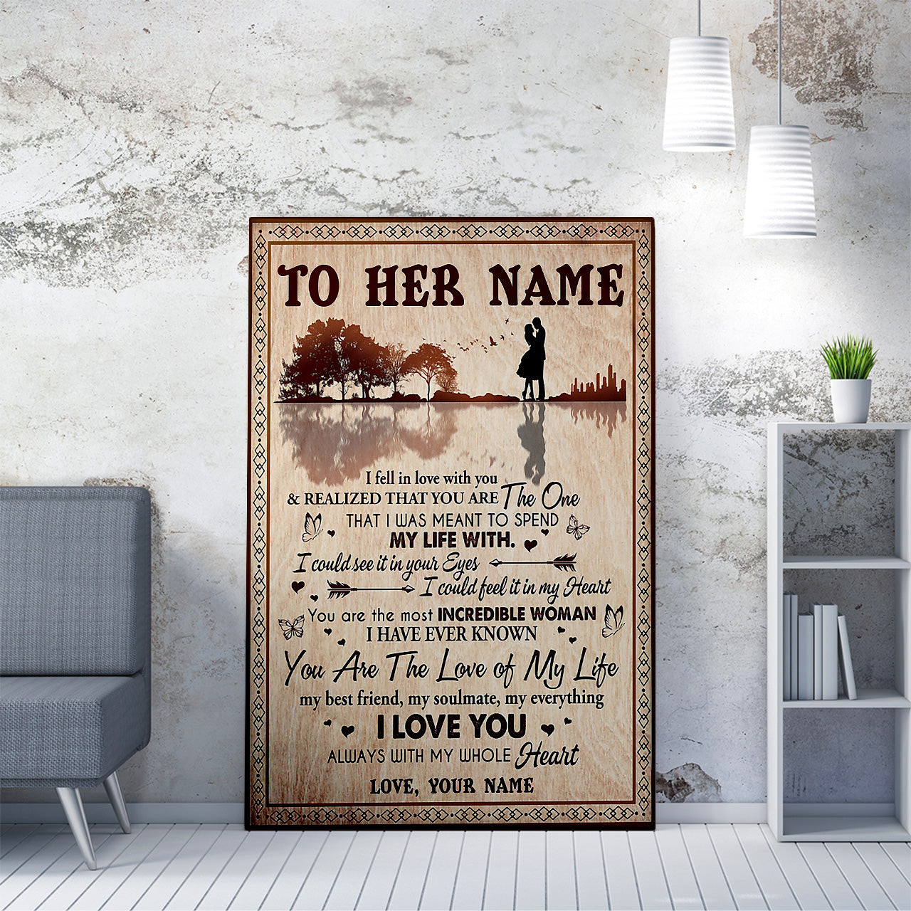 Custom Canvas Gift For Her, I Fell In Love With You Birthday Canvas Gift for Wife