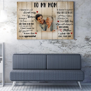 Custom Photo Canvas Gift For Mom, No Way I Can Pay You Back Canvas for Mothers Day