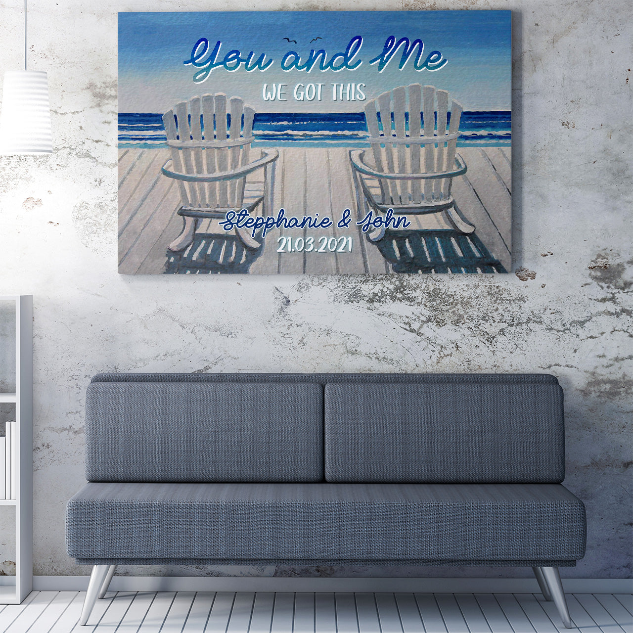 Custom Name Date Canvas Anniversary Wedding Gift For Husband, You and Me We Got This Canvas