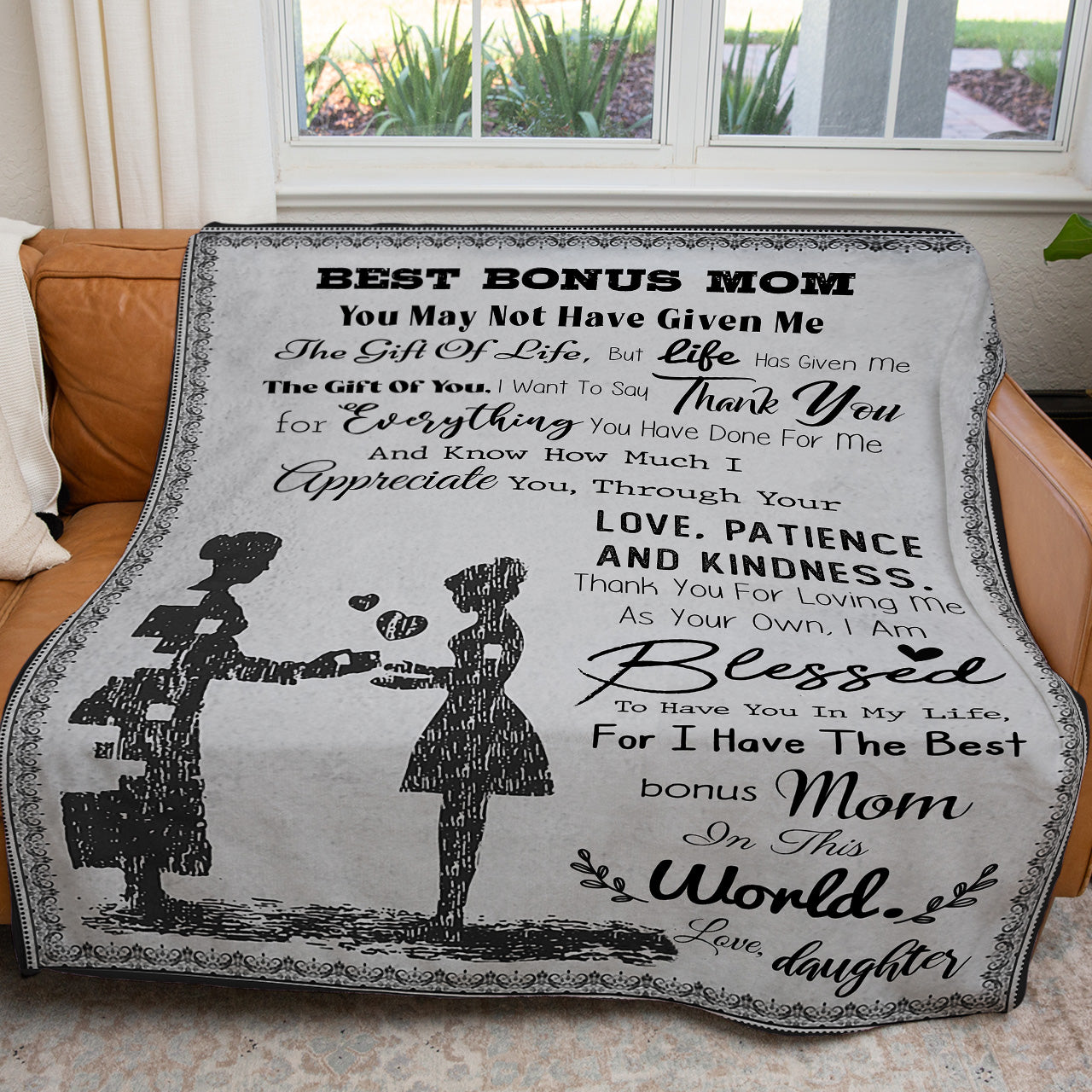 Blanket Gift Ideas For Step Mom, Life Has Given Me The Gift Of You Blanket for Bonus Mom Mothers Day