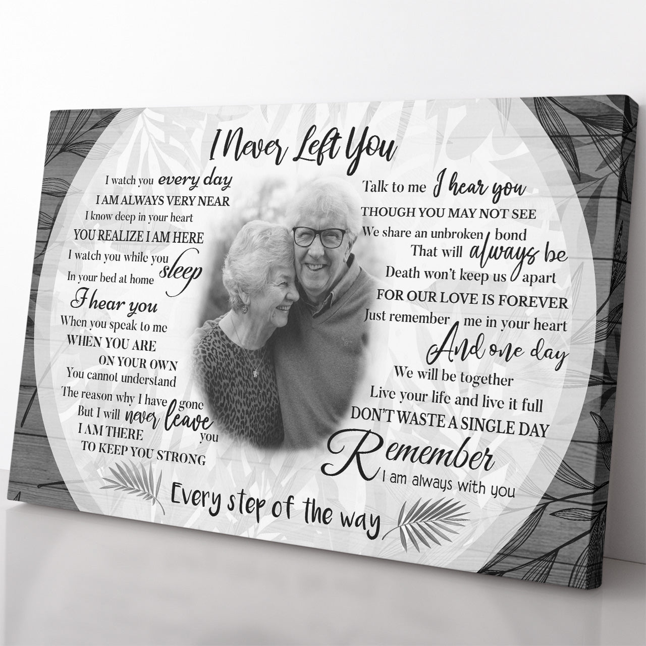 Personalized I Never Lelf You Memorial Gift Wall Art, Memorial Gift Canvas