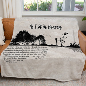 Memorial Blanket Gift Ideas, As I Sit in Heaven Butterfly Blanket Gift
