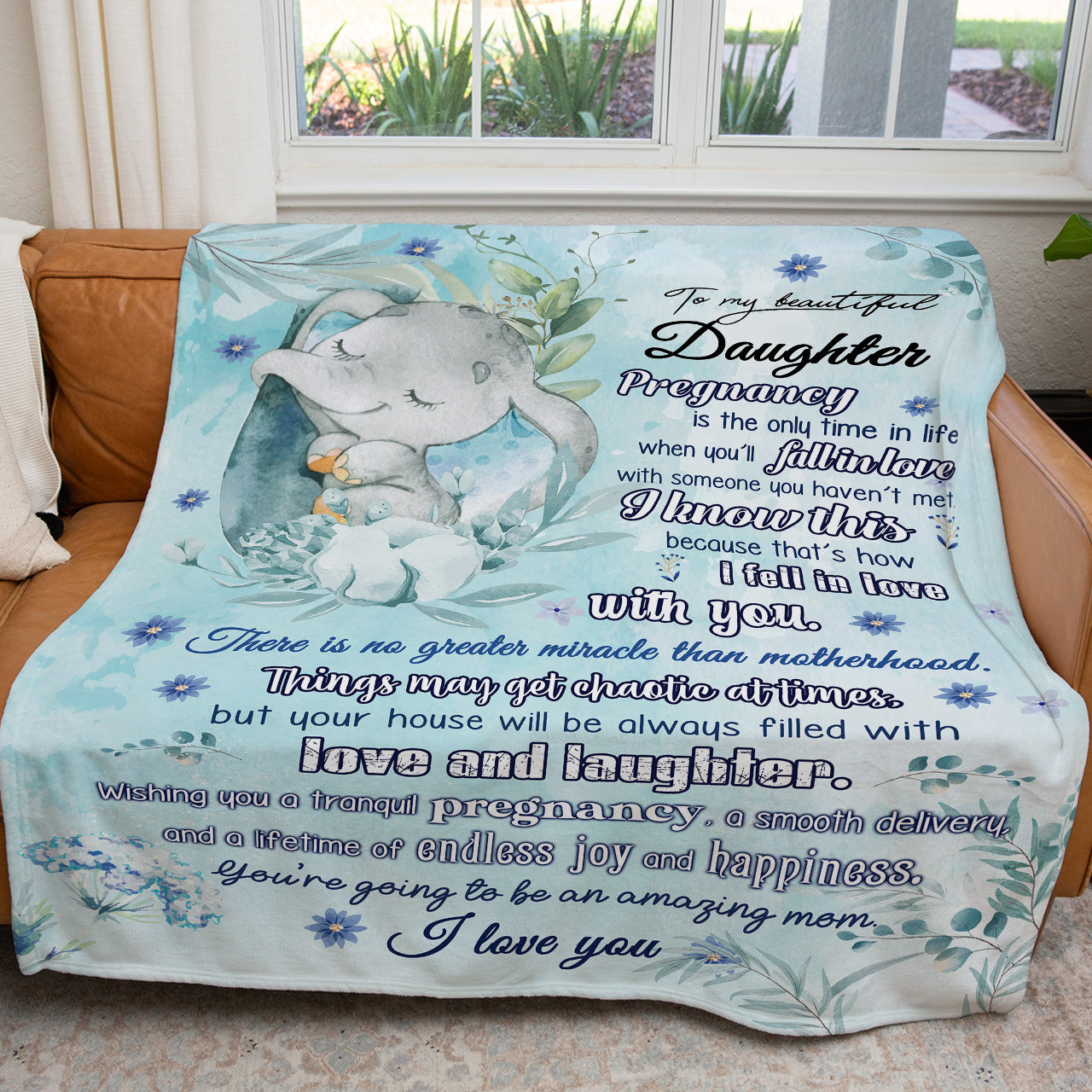 To My Daughter in Pregnancy Blanket Mothers Day Gift Ideas, Endless Joy and Happiness Blanket for Daughter