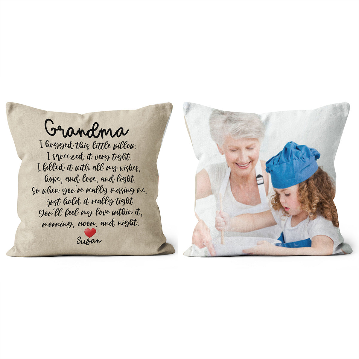 I Hugged This Little I Squeezed Hugs From Home Pillow for Grandma, Pillow Mothers Day Gift for Grandma