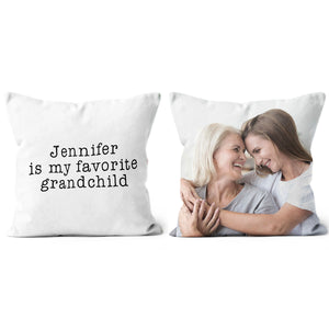 Personalized Name Favorite Grand Child Pillow Gift for Grandma, Funny Custom Mother's Day Gift Ideas for Grandma