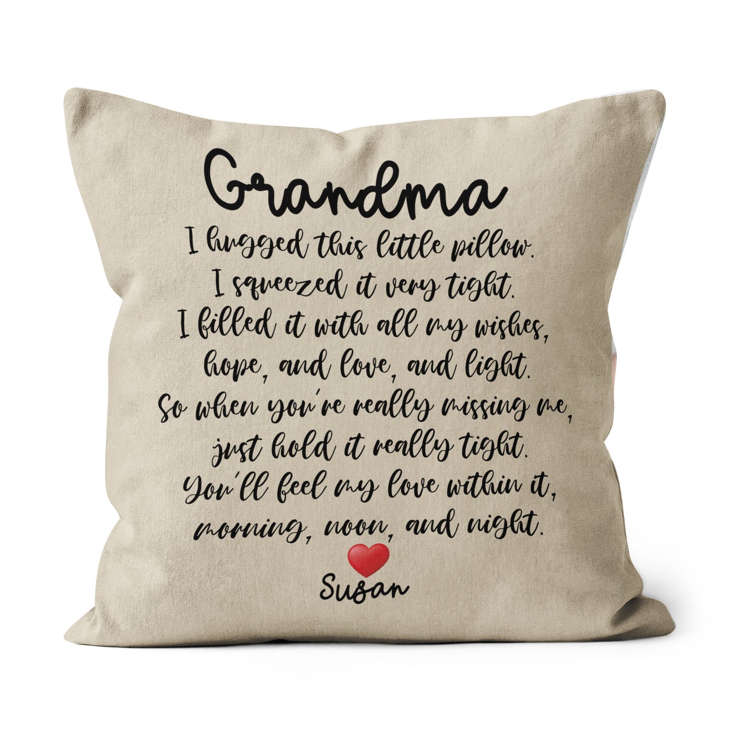 I Hugged This Little I Squeezed Hugs From Home Pillow for Grandma, Pillow Mothers Day Gift for Grandma