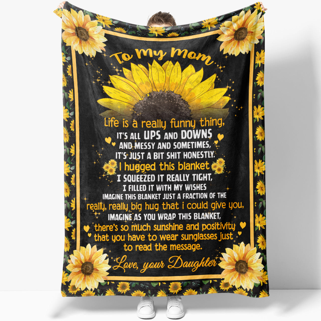 To my mom sunflower blanket hot sale