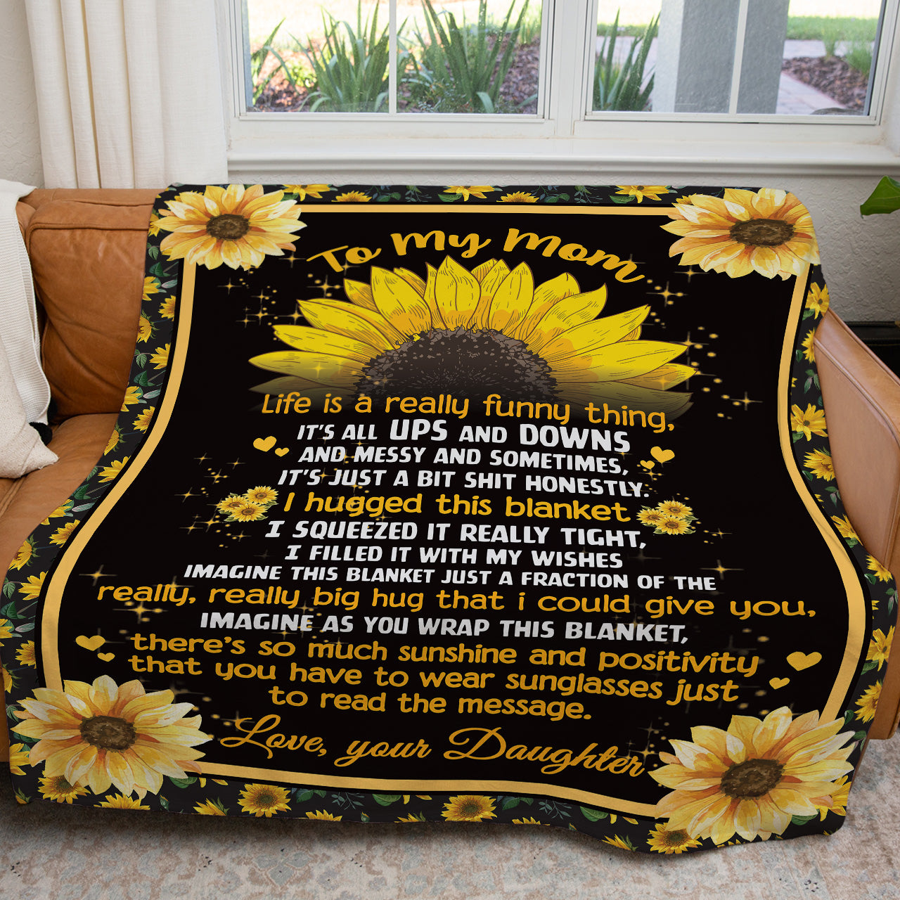 Funny To My Mom Blanket Mothers Day Gift Ideas, I Hugged This Blanket Squeezed it Reaaly Tight