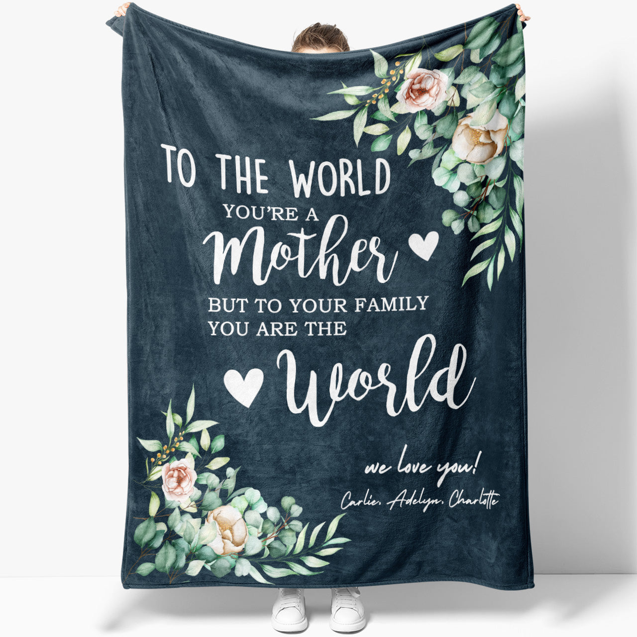 To My Mom Blanket Mothers Day Gift Ideas, To The World Youre A Mom You Are The World Blanket