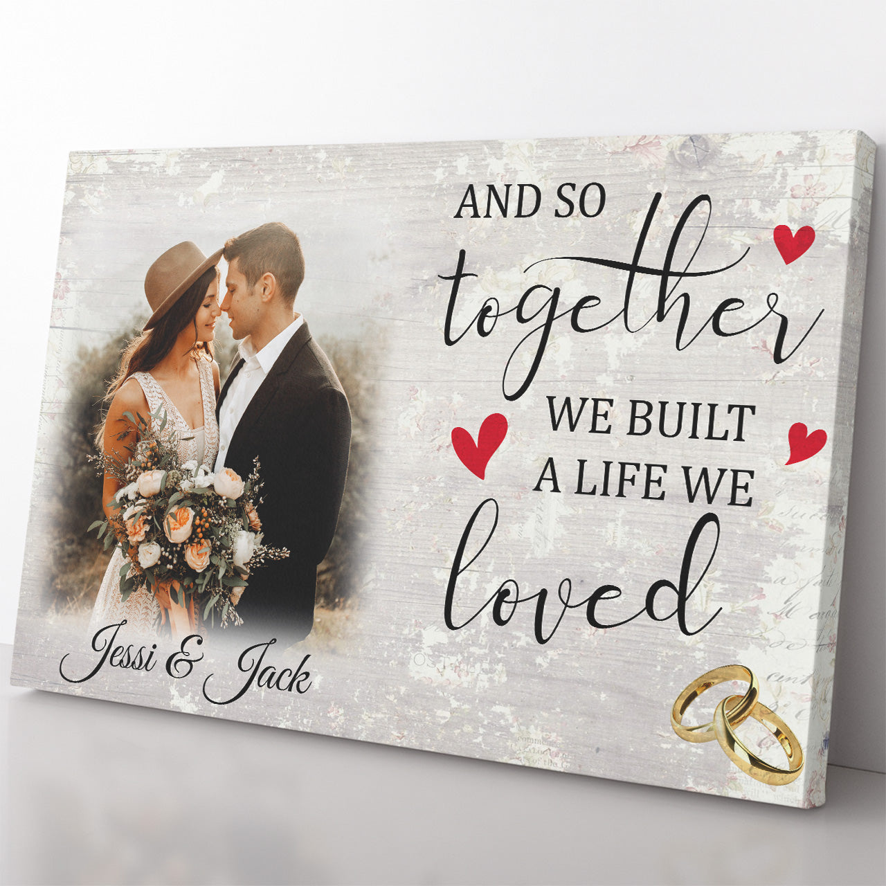 Personalized Canvas Gift For Wife, And so Together We Built a Life We Loved Canvas