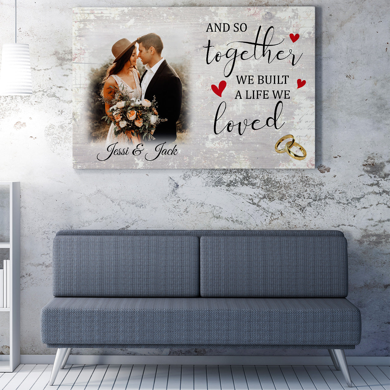 Personalized Canvas Gift For Husband, And so Together We Built a Life We Loved Canvas