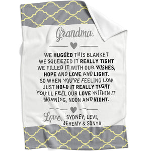 Personalized Grandma Gift Blanket, Custom Mothers Day Blanket for Grandma
