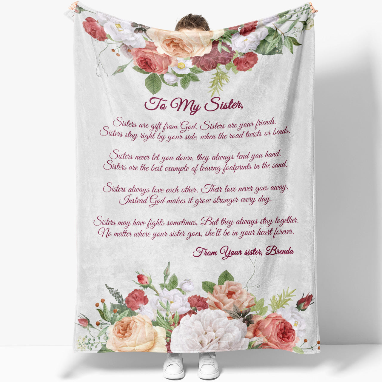 Personalized Sister Blanket, Blanket Gift Ideas To Sister