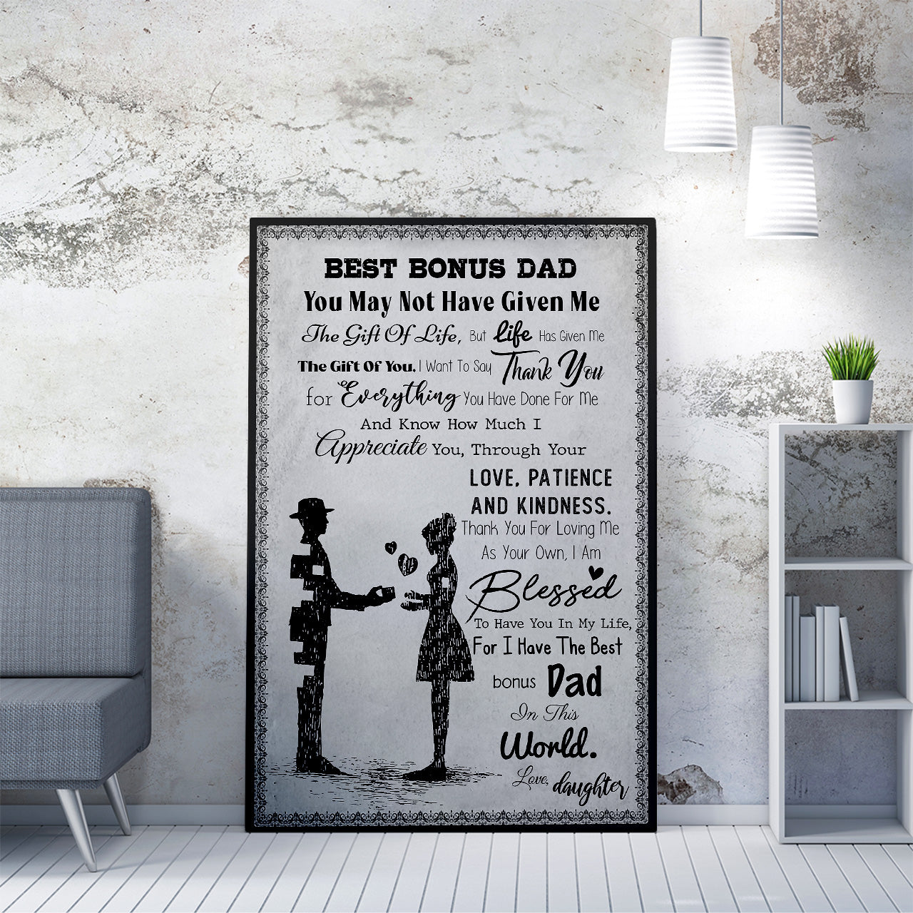 Personalized Canvas Gift For Step Dad, Thank You for Everything You've Done Canvas for Step Fathers Day