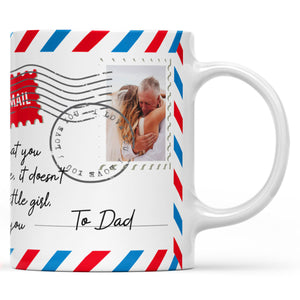 Mug Letter Fathers Day Gift Ideas for Dad, Custom Message From Daughter to Father Mug