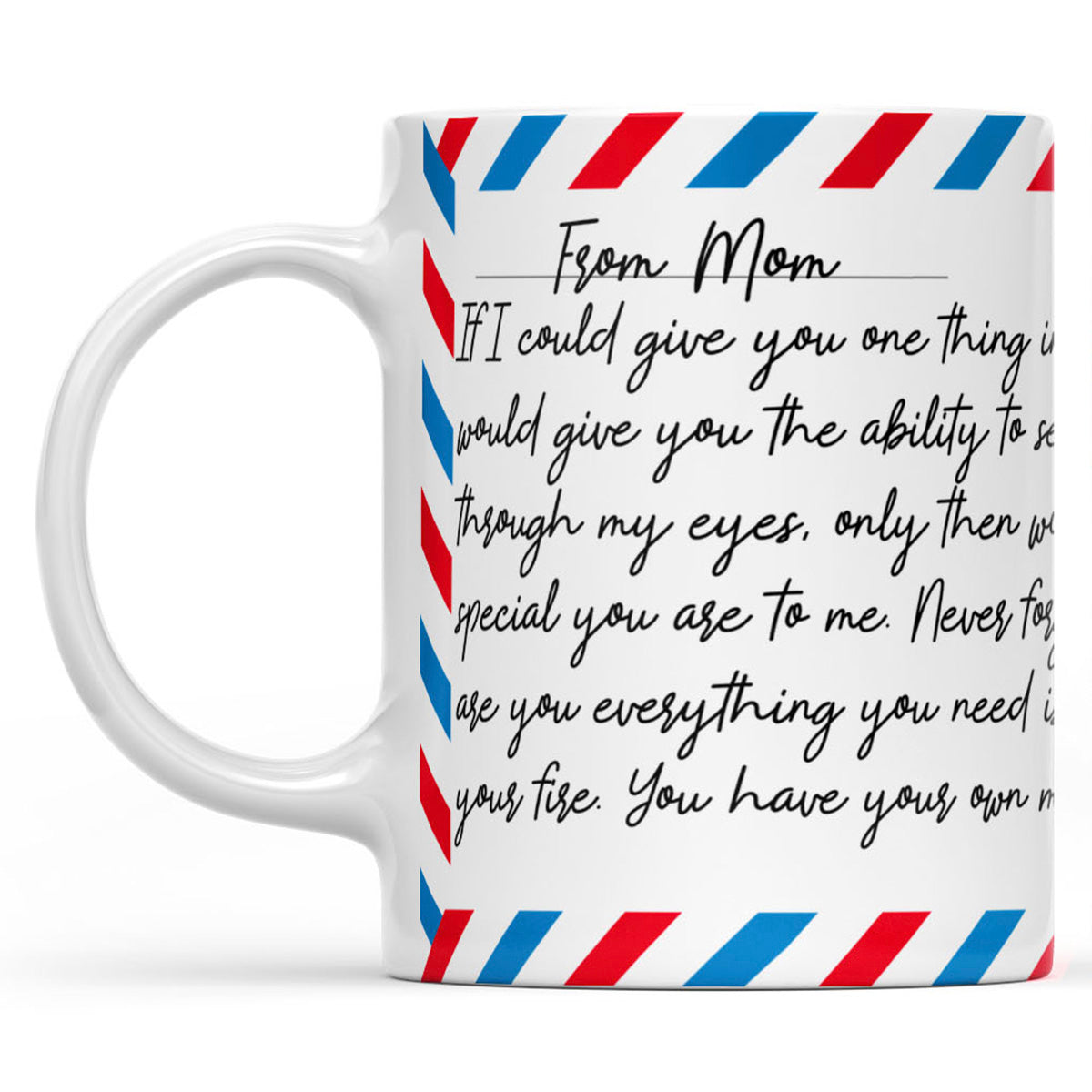 Mug Letter Gift Ideas for Son, Custom Message From Mother to Son Mug