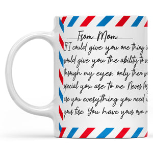 Mug Letter Gift Ideas for Son, Custom Message From Mother to Son Mug