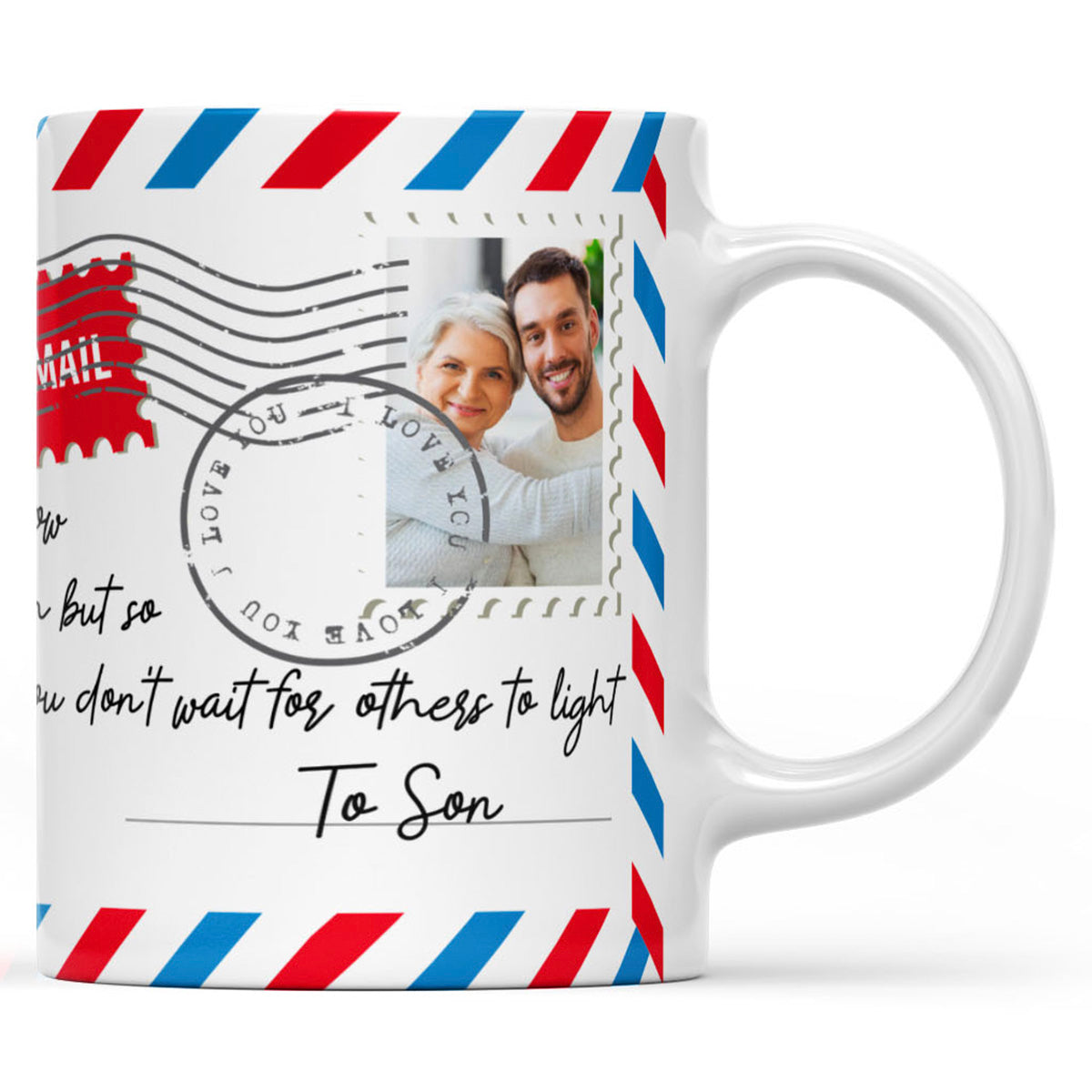 Mug Letter Gift Ideas for Son, Custom Message From Mother to Son Mug