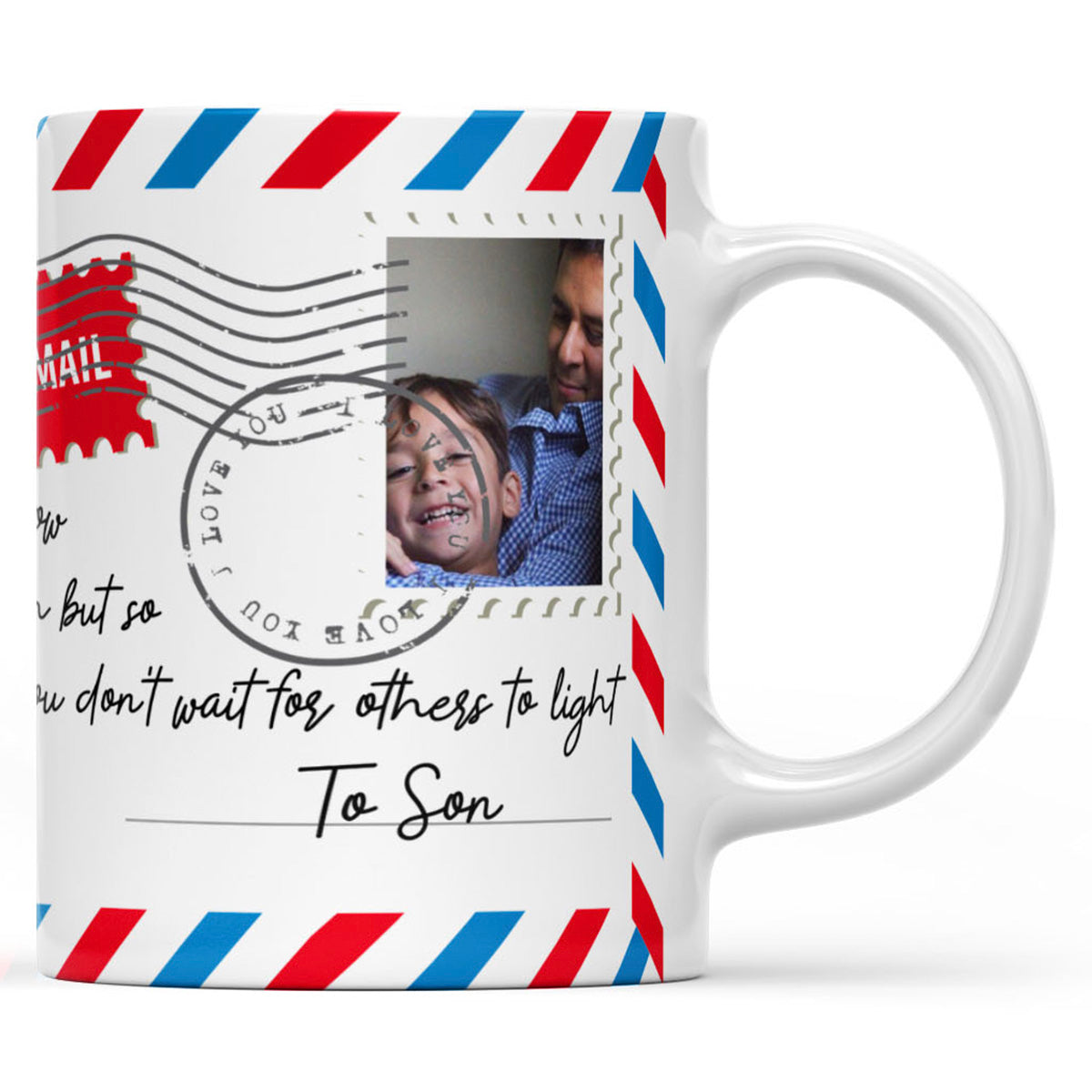 Mug Letter Gift Ideas for Son, Custom Message From Father to Son Mug