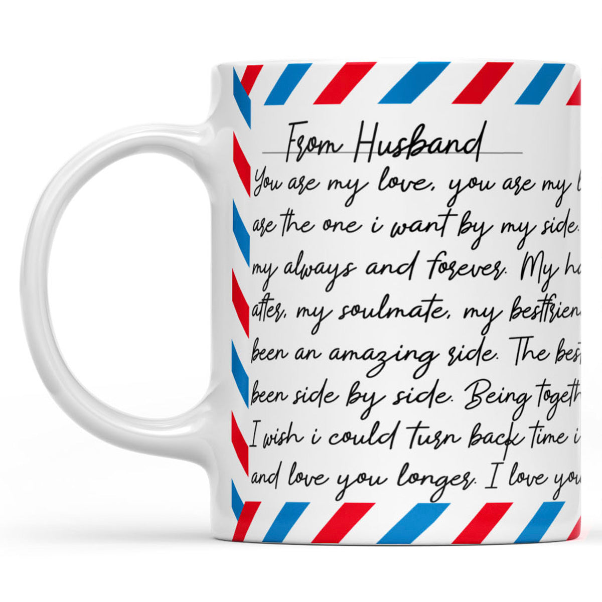 Mug Love Letter Gift Ideas for Wife, Custom Message From Husband to Wife Mug