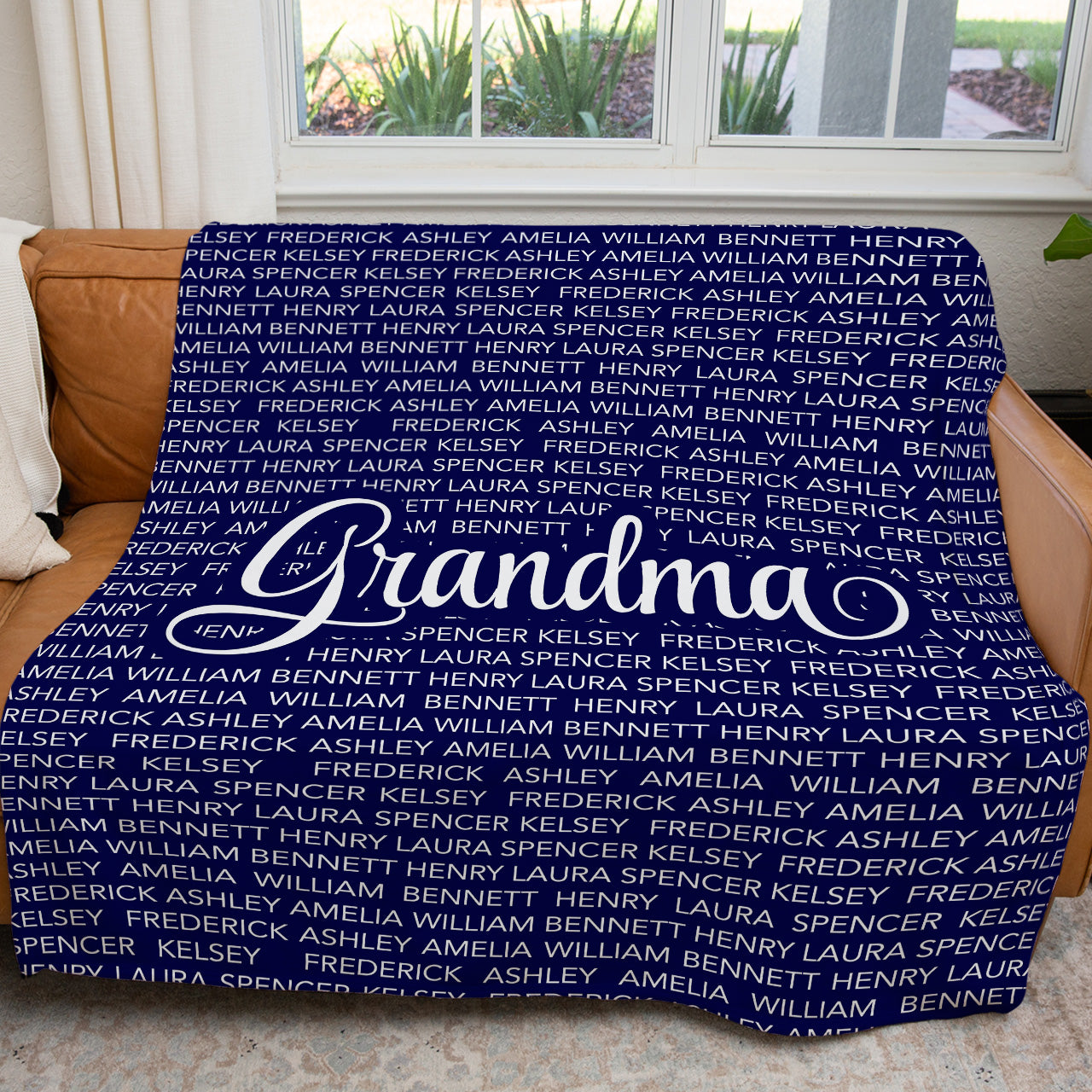 Personalized Grandparent Blanket, Personalized Grandma Blanket Custom Grandchilden Names Blanket