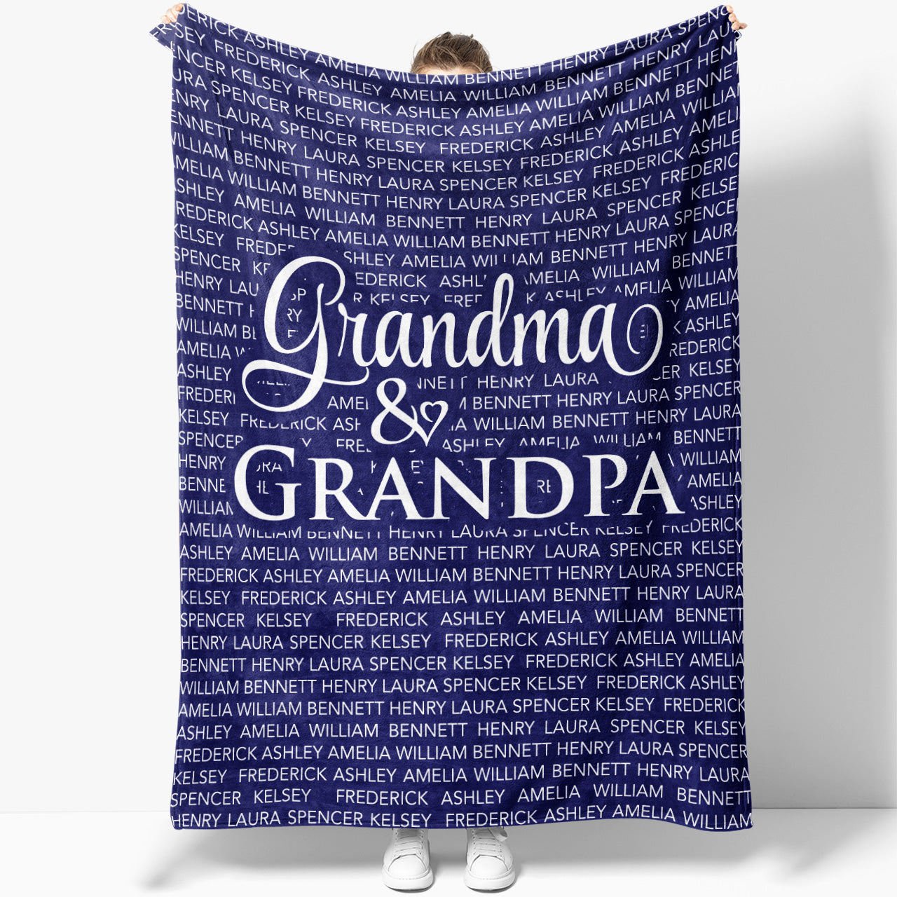 Personalized Grandparent Blanket, Personalized Grandma Blanket Custom Grandchilden Names Blanket