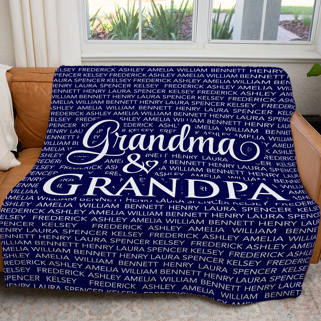 Personalized Grandparent Blanket, Personalized Grandma Blanket Custom Grandchilden Names Blanket