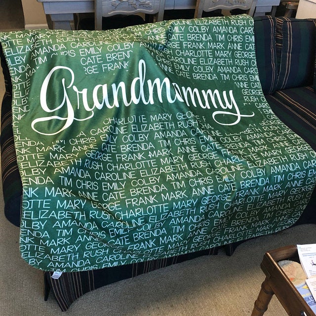 Personalized Grandparent Blanket, Personalized Grandma Blanket Custom Grandchilden Names Blanket