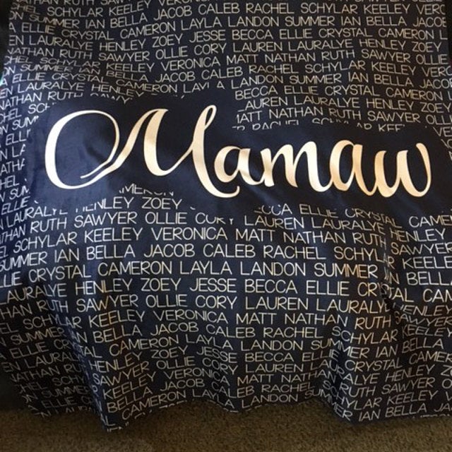 Personalized Grandparent Blanket, Personalized Grandma Blanket Custom Grandchilden Names Blanket