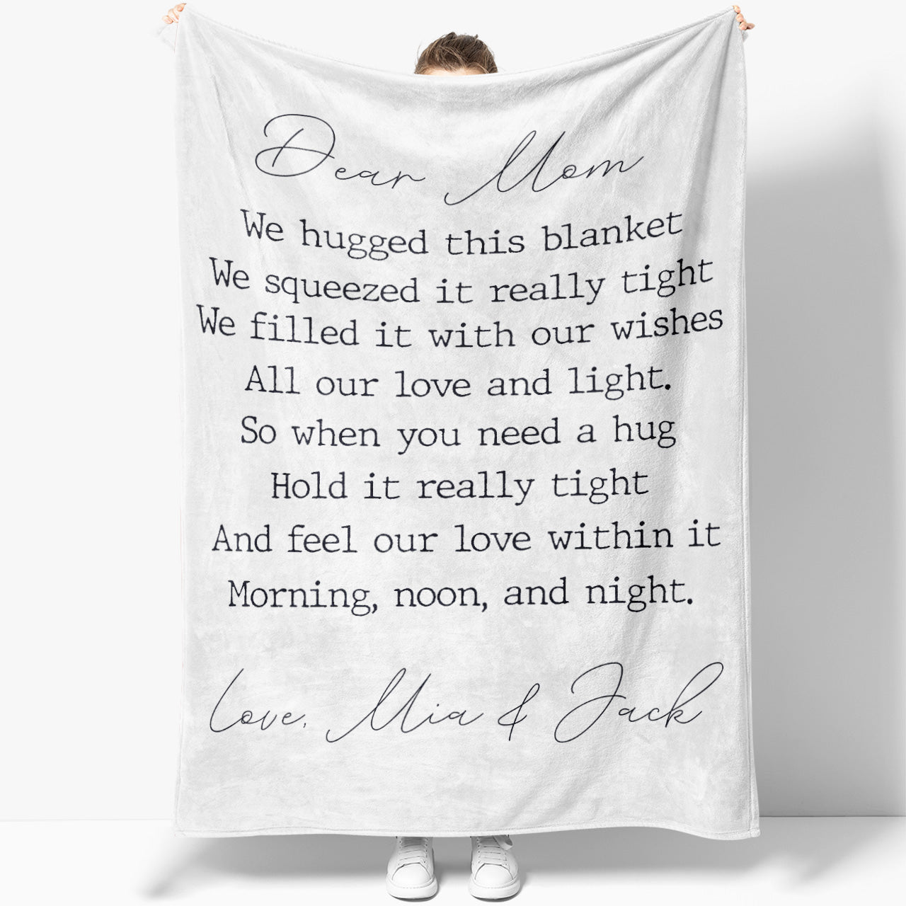 Mother's Day Gift Blanket, Personalized Love Handwriting Letter for Mom Gift Blanket