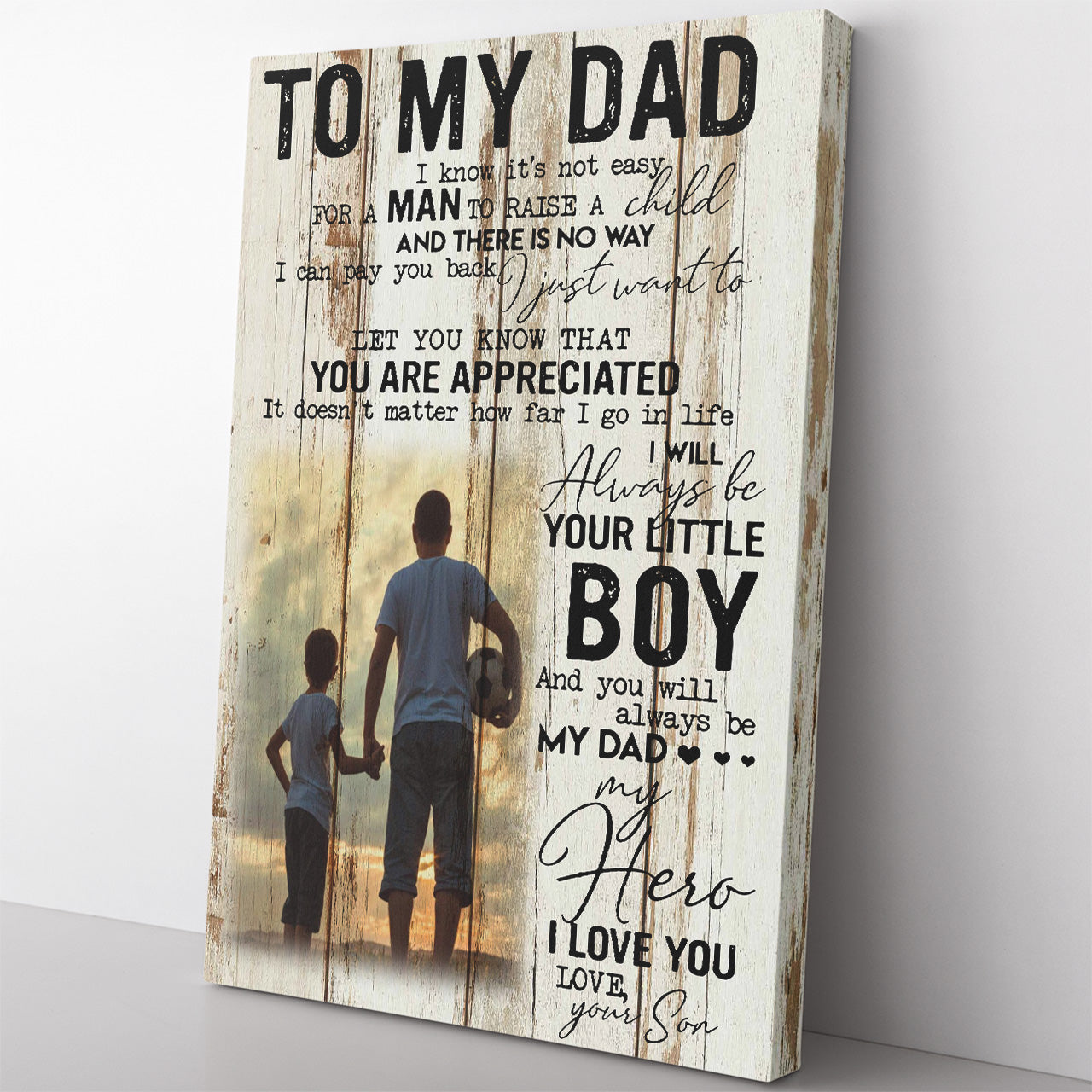 Personalized Canvas Gift For Dad, You Will Always Be My Dad My Hero Canvas
