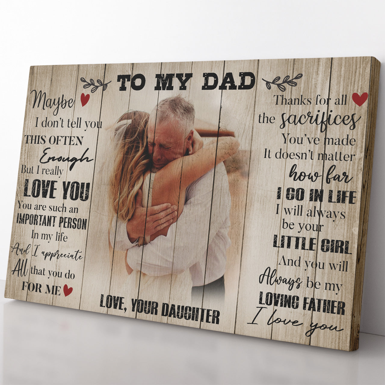 Custom Canvas Gift For Dad, I Appreciate All That You Do For Me Dad Canvas