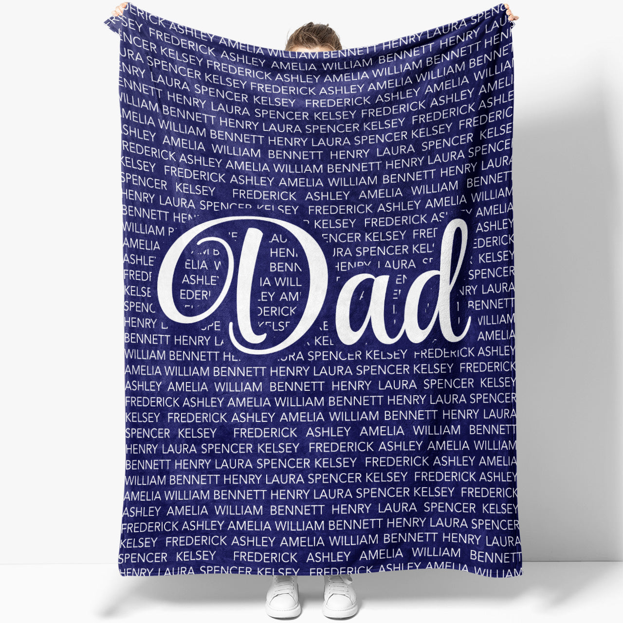 Custom Name Blanket Gift Ideas For Dad, Personalized Daughter Son Names for Unique Dad Father's Day Gift