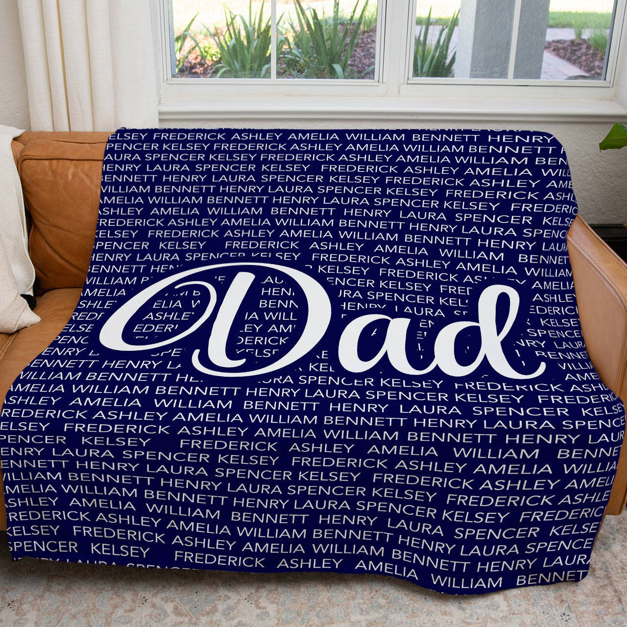 Custom Name Blanket Gift Ideas For Dad, Personalized Daughter Son Names for Unique Dad Father's Day Gift