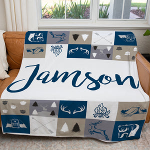 Woodland Blanket, Personalized Name Baby Blankets