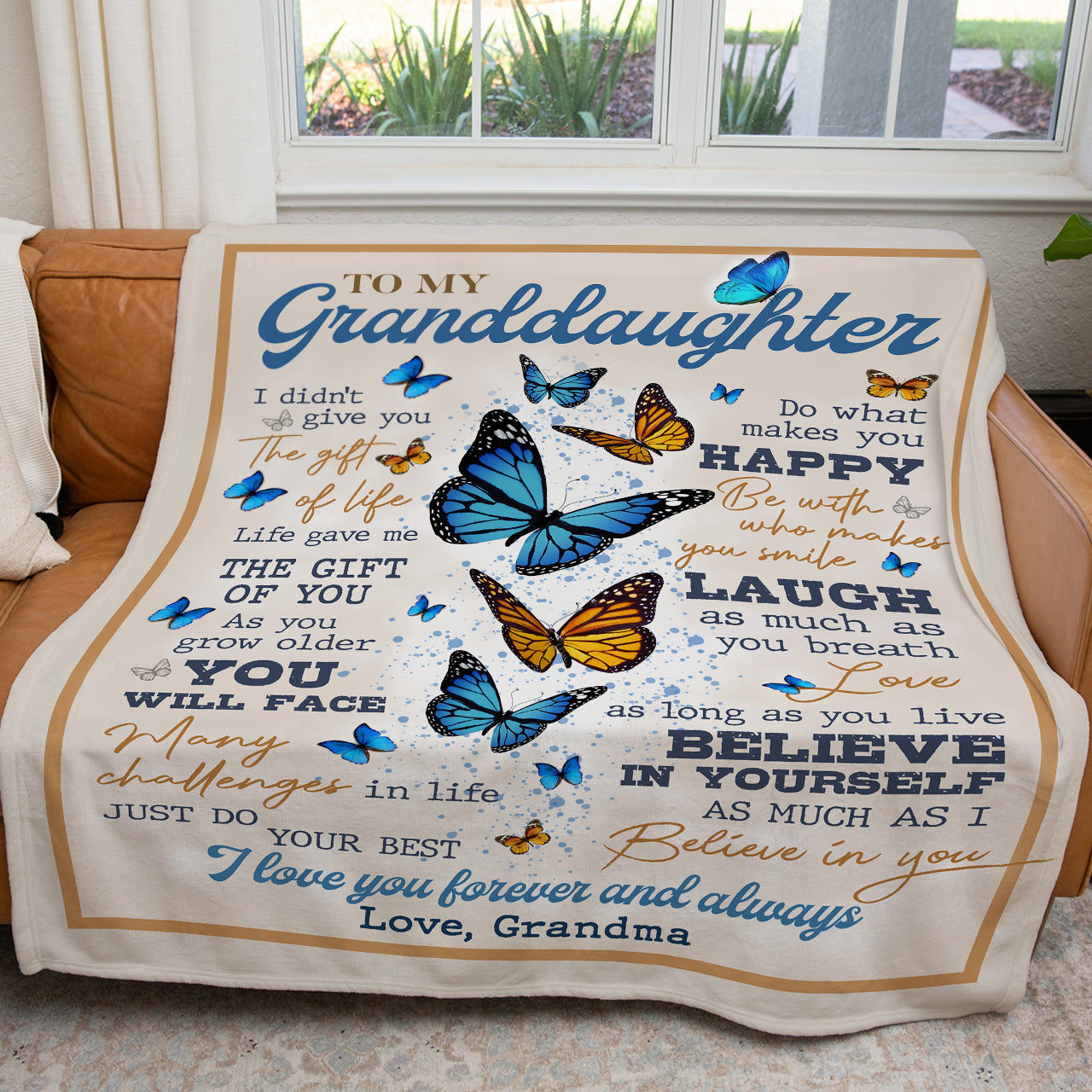 Blanket Gift for Granddaughter, I Didn't Give You The Gift of Life Blanket