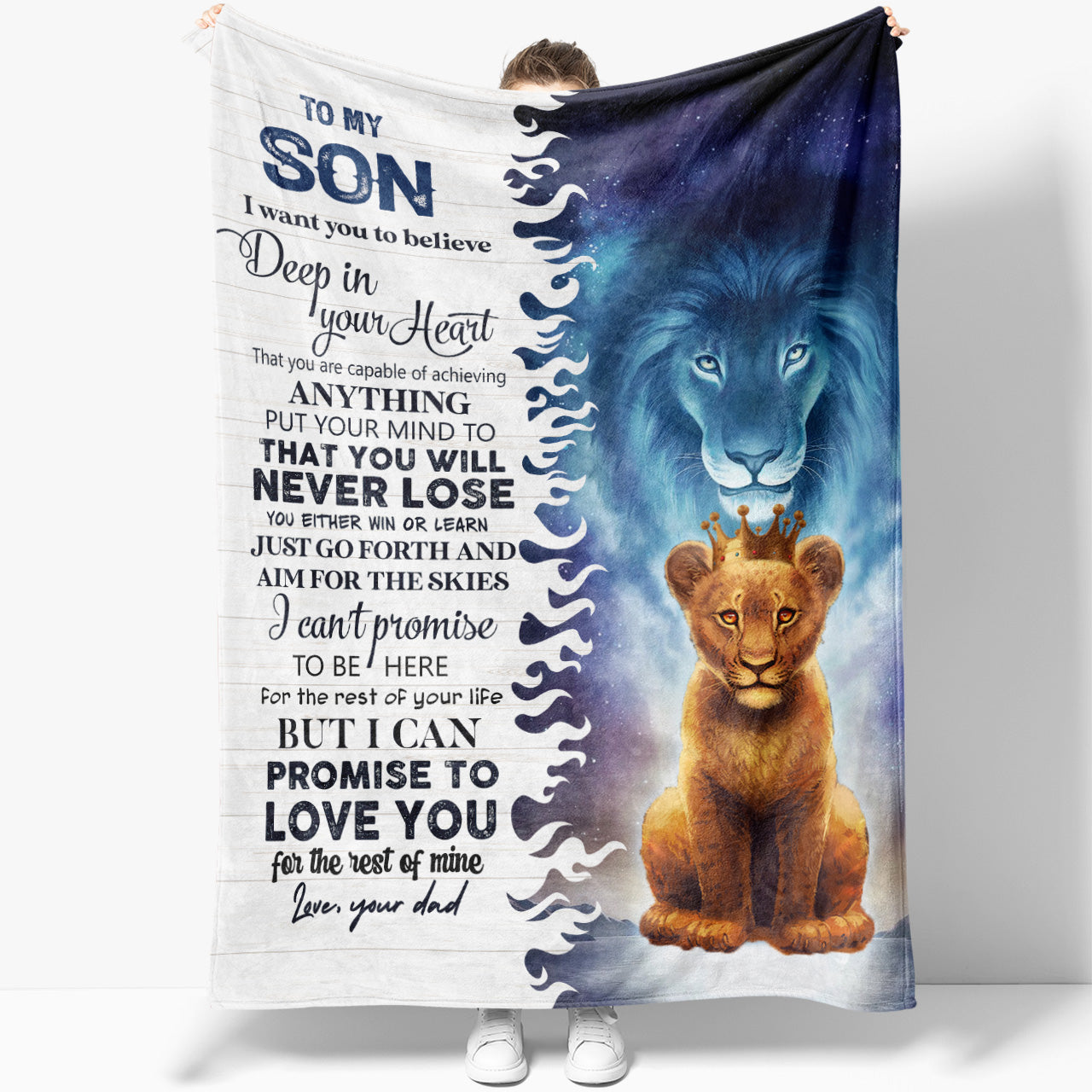 Blanket To My Son, Believe Deep in Your Heart Custom Personalized Gift Blanket