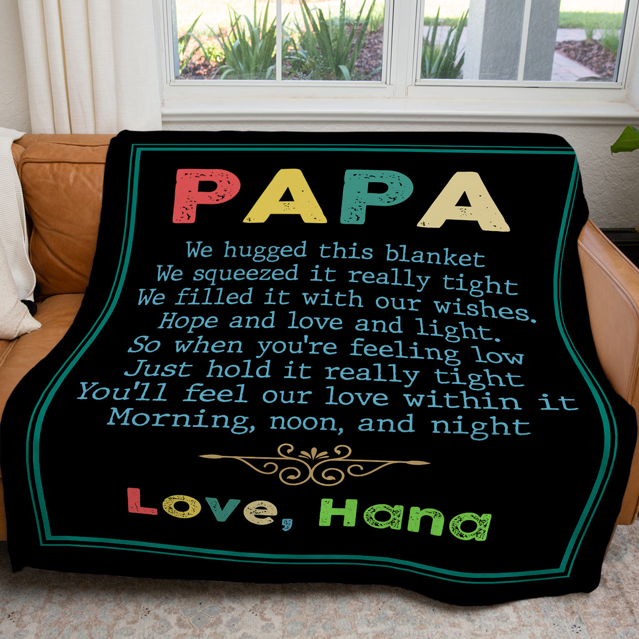 Custom Vintage Blanket Gift for Papa, We Hugged This We Squeezed it Really Tight Blanket for Papa