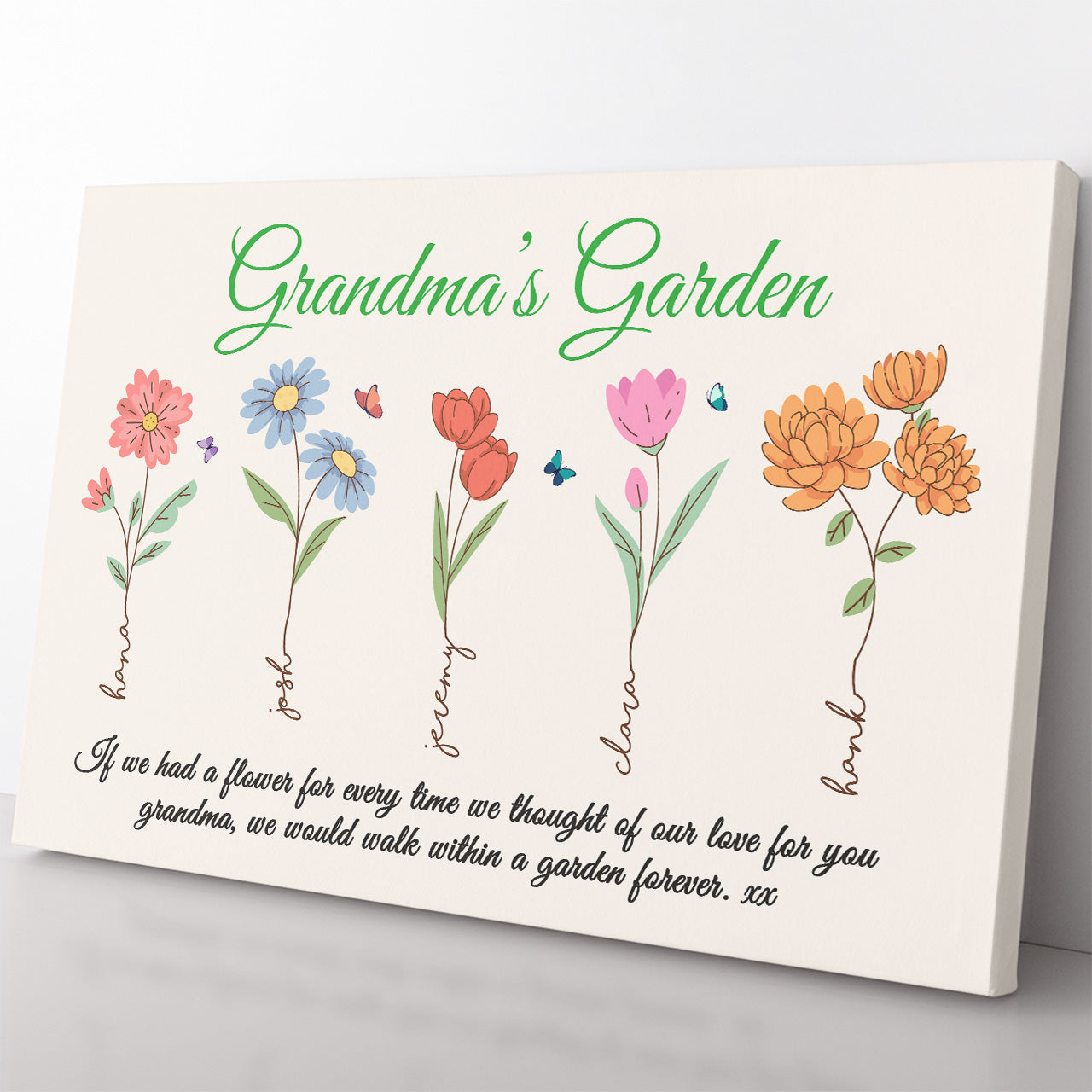 Custom First Mom Now Grandma Canvas With Kid's Name, Personalized Grandma  Gifts, Grandma Garden Gifts - Best Personalized Gifts For Everyone