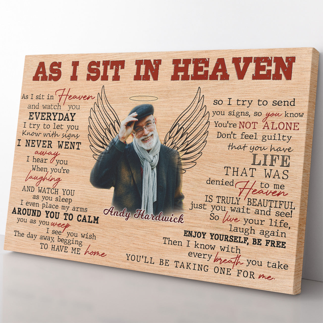 : Dad Cowboy Memorial Gift for Loss of Father, Custom Memorial  Canvas In Loving Memory of Father in Heaven