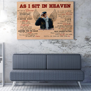 Custom Photo Memorial Canvas Gift Ideas, Personalized As I Sit in Heaven Canvas