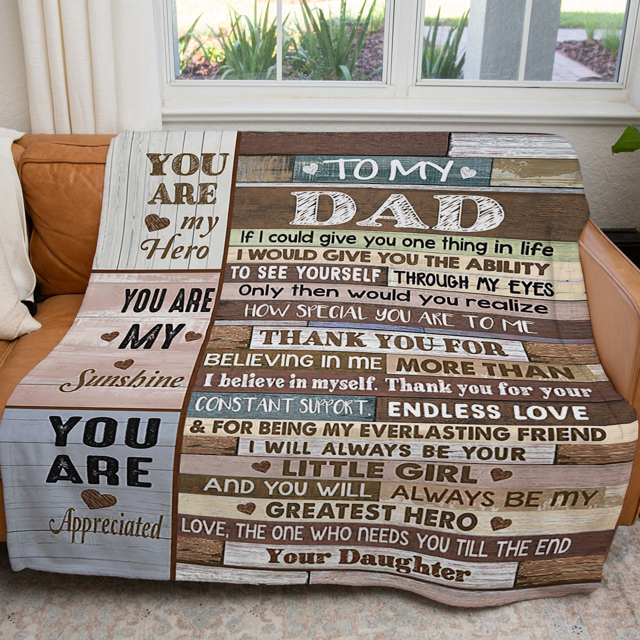 Blanket Gift for Dad, Thank You for Constant Support Endless Love Blanket for Father's Day