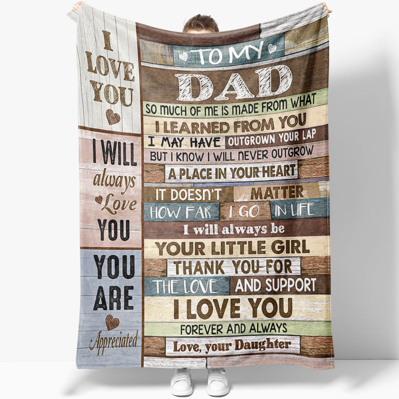 Unique Father's Day Blanket for Dad, So Much of Me is Made From Blanket for Dad