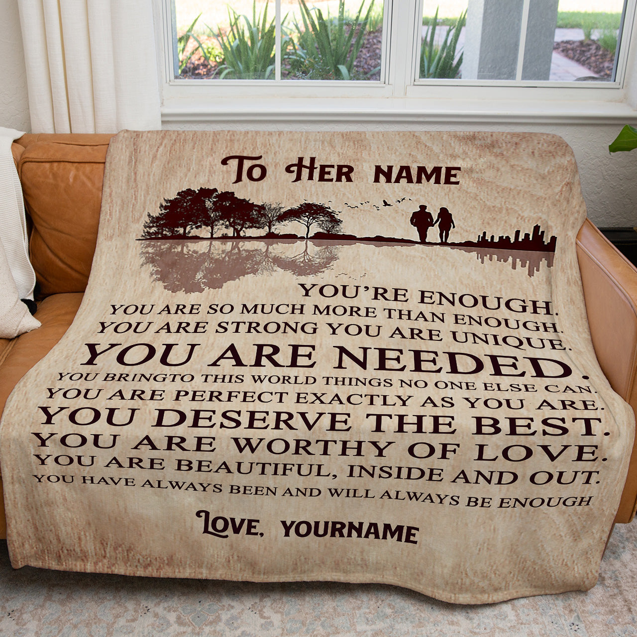 Blanket Gift Ideas For Wife, You Are Enough Custom Personalized Blanket Gift