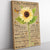 Personalized Sunflower Canvas Gift For Daughter, To Be Positive and Regret Nothing Canvas