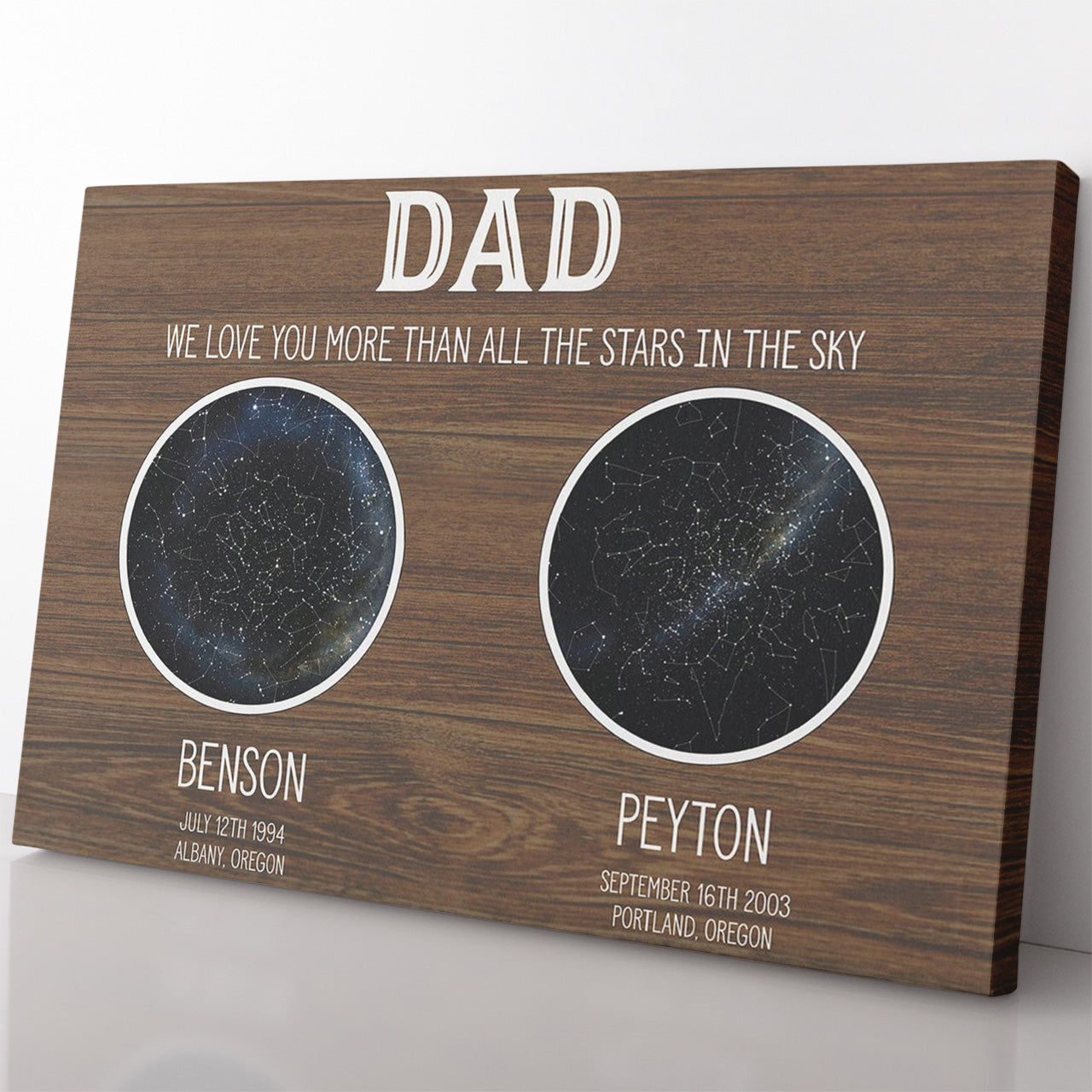 Fathers Day Gift, Custom Star Map Canvas, Customized Star Map