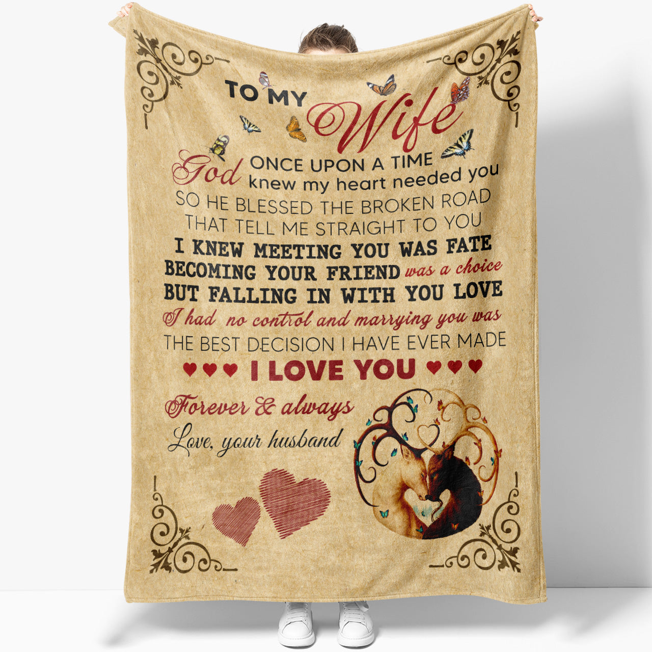 Blanket Gift Ideas for To My Wife, Personalized Once Upon A Time Blanket