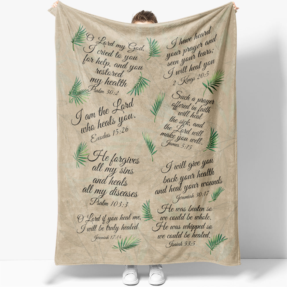 Healing Scriptures Throw Blanket, Prayer Bible Verse Blanket