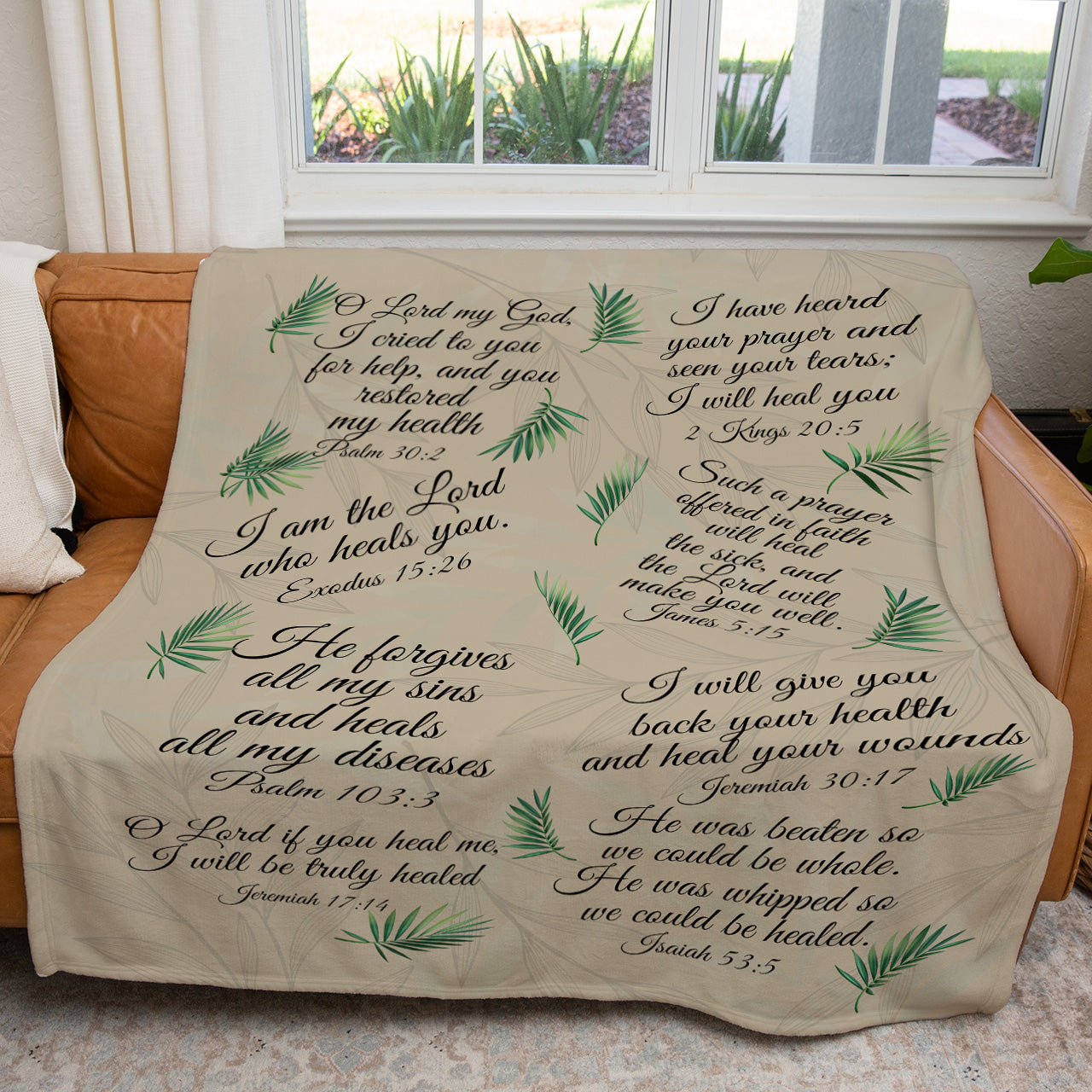 Healing Scriptures Throw Blanket, Prayer Bible Verse Blanket