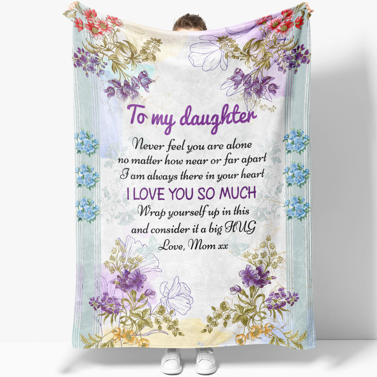 Blanket Gift Ideas For Daughter, I am Always There in Your Heart Mom Blanket for Daughter